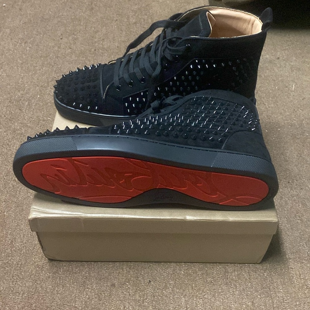 Christian Louboutin “Veau Velours and spikes” Red Bottoms